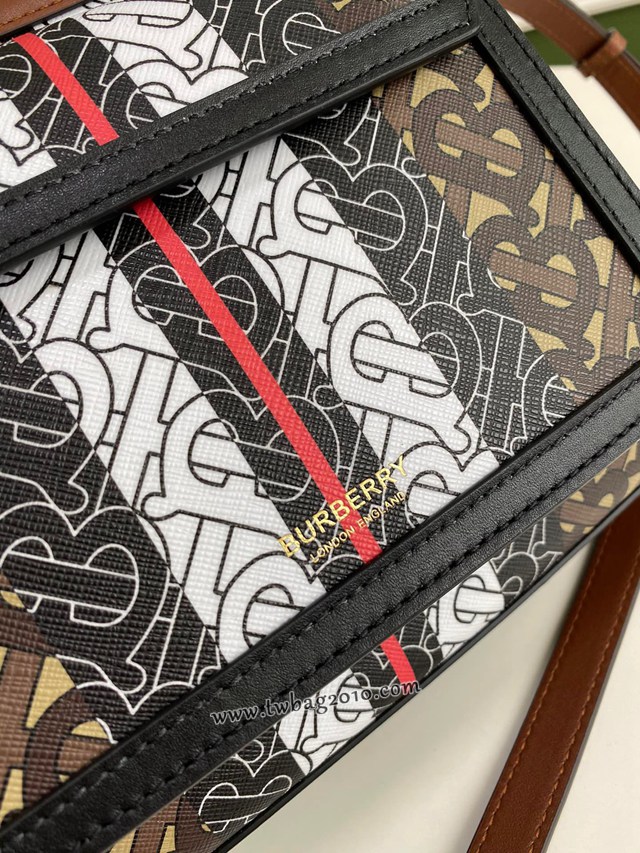 Burberry專門店新款小號撲克包 巴寶莉焦糖咖啡奶油白手提托特包 yxb1107
